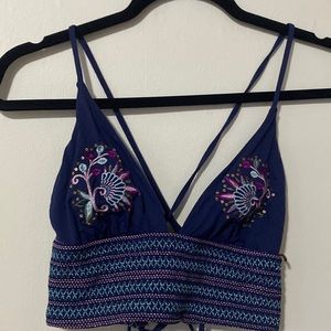 Sexy swim wear top with corset tie backside